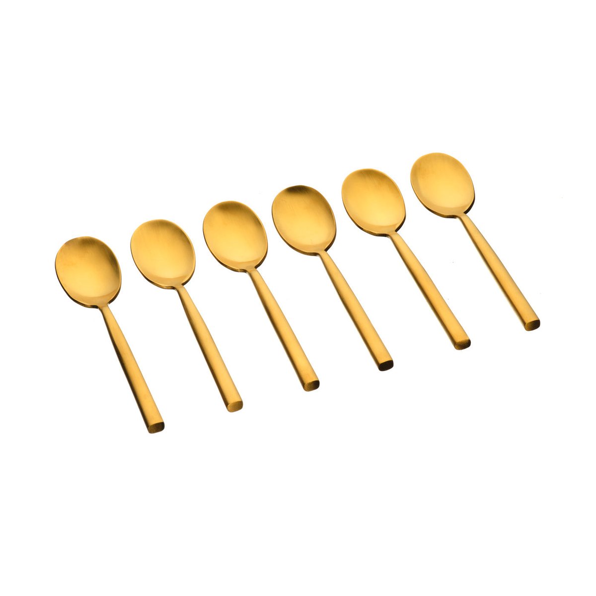 Lot de 6 petites cuillères en inox, NUDE doré mat, BJORN