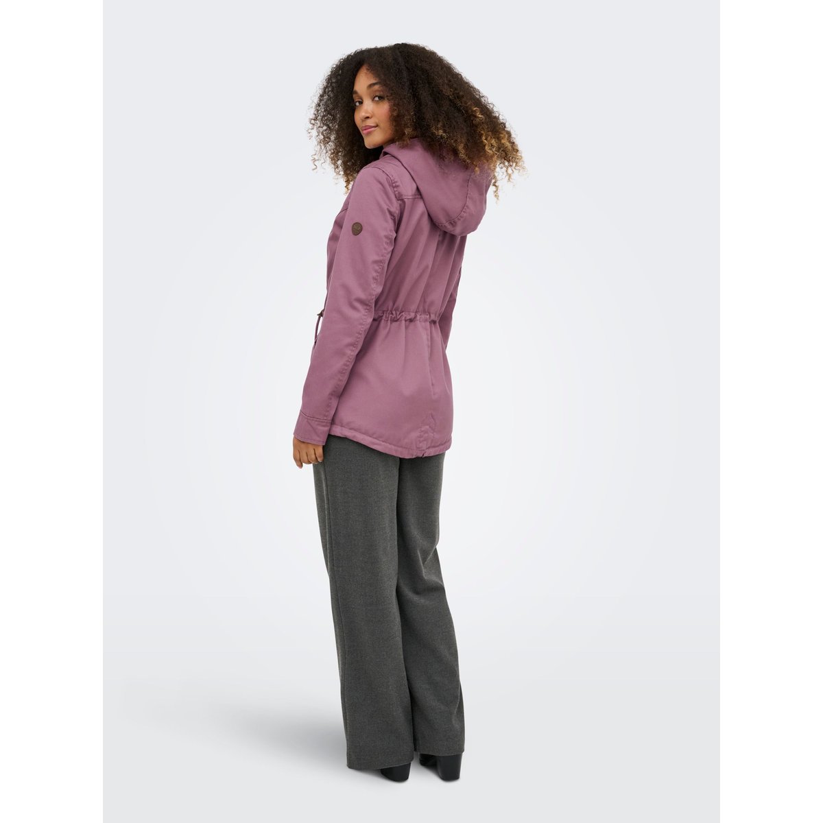 Parka mi longue, à capuche rose - rose brown, ONLY