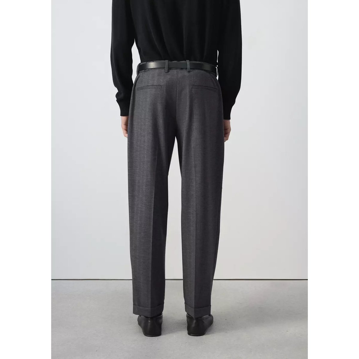 Pantalon regular fit à rayures tennis gris chiné foncé, MANGO MAN