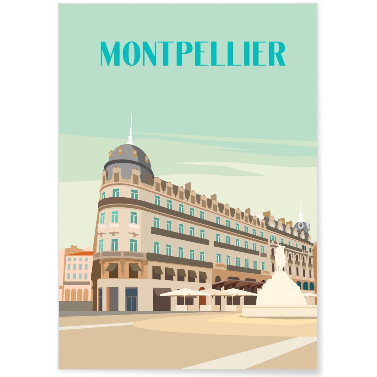 Affiche ville Montpellier 2 blanc, L'AFFICHERIE