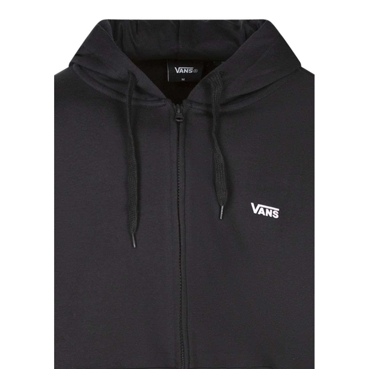 Sweat coton mélangé à capuche droit noir, VANS