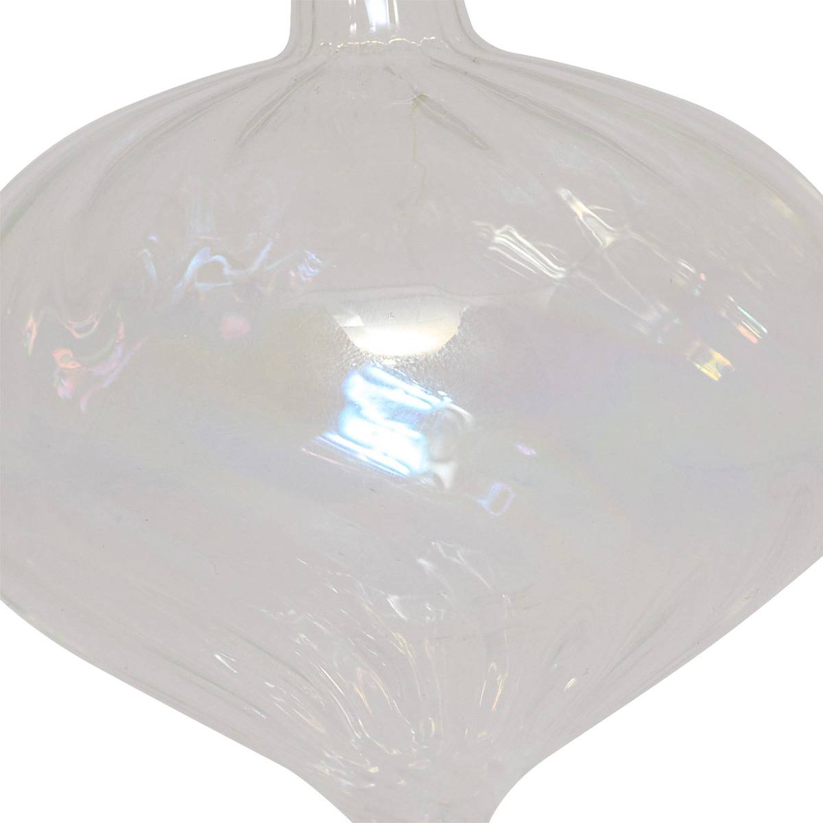 Boule forme goutte irisée 8 cm verre transparent, FEERIC LIGHTS & CHRISTMAS