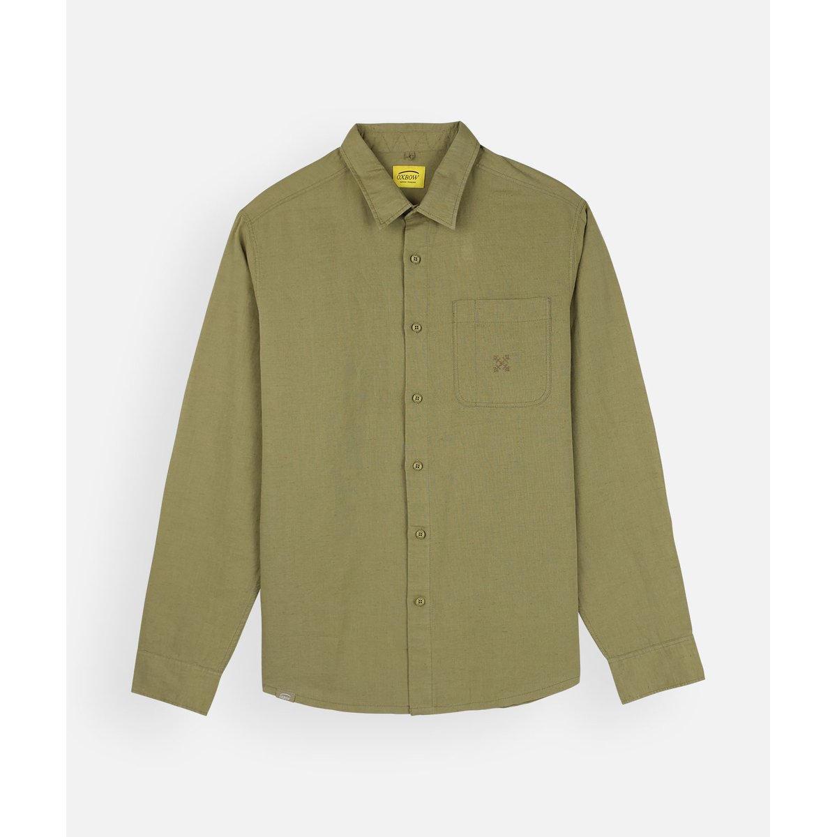 Chemise manches longues lin BAROUDEUR olive, OXBOW