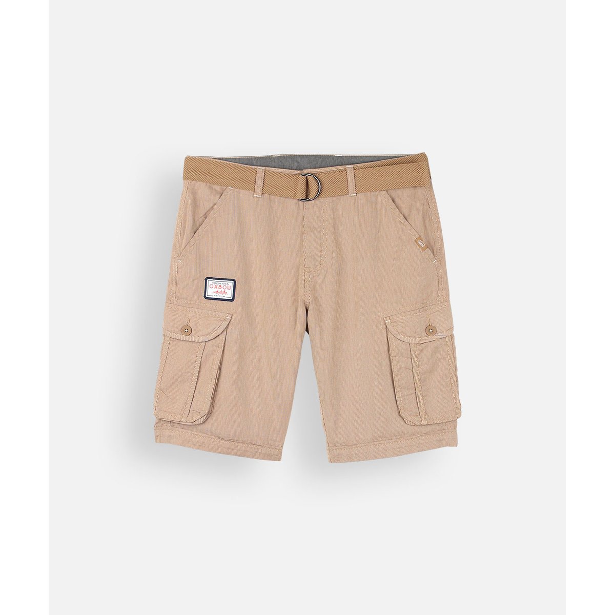 Bermuda rayé ceinture intégrée ORPEK camel, OXBOW