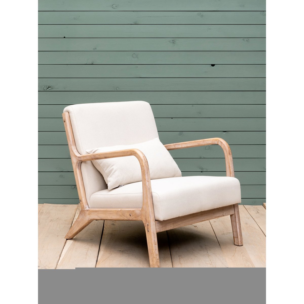 Fauteuil en tissu CHASSEPIERRE blanc, CHEHOMA