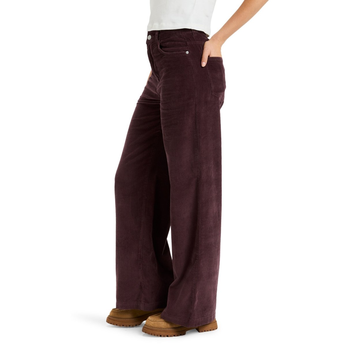Pantalon ample en velours côtelé SURF ON CLOUD CORD. rouge huckleberry, ROXY