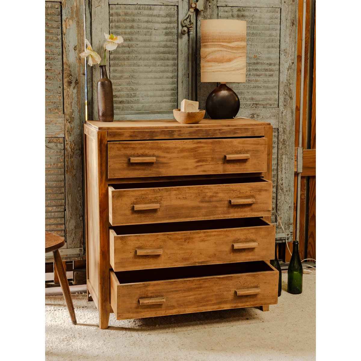 Commode en chêne Garance N°730 - Bon état bois clair, DEBONGOUT