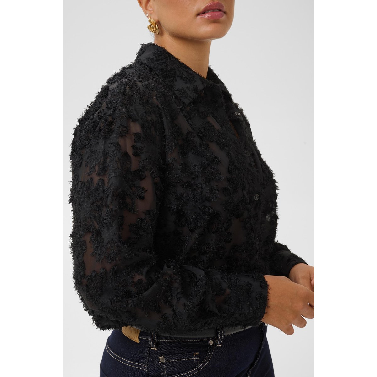 Chemise à manches longues noir black deep, KAFFE CURVE