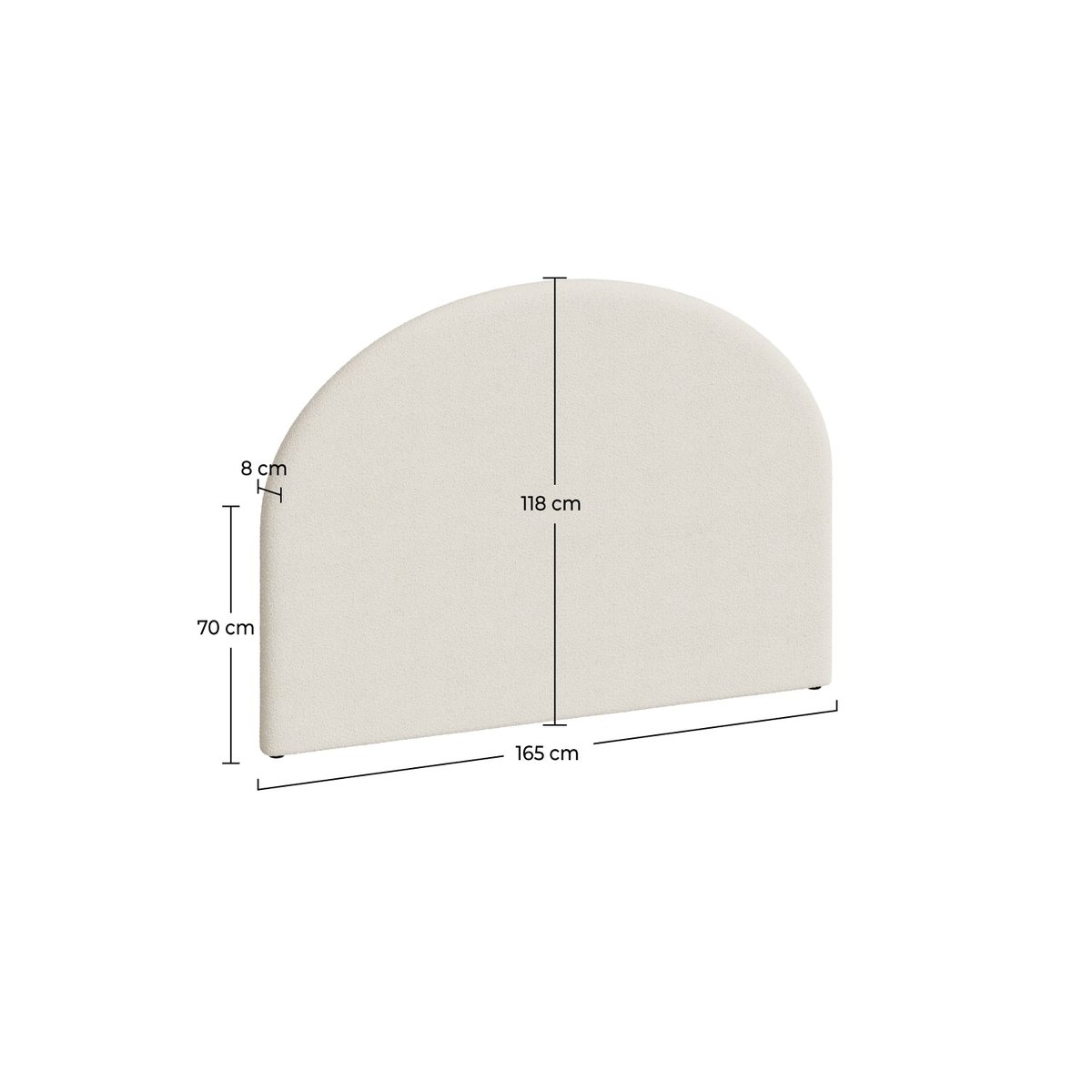 Tête de lit en tissu bouclé 160 cm - EVA beige, MAISON PAVANE