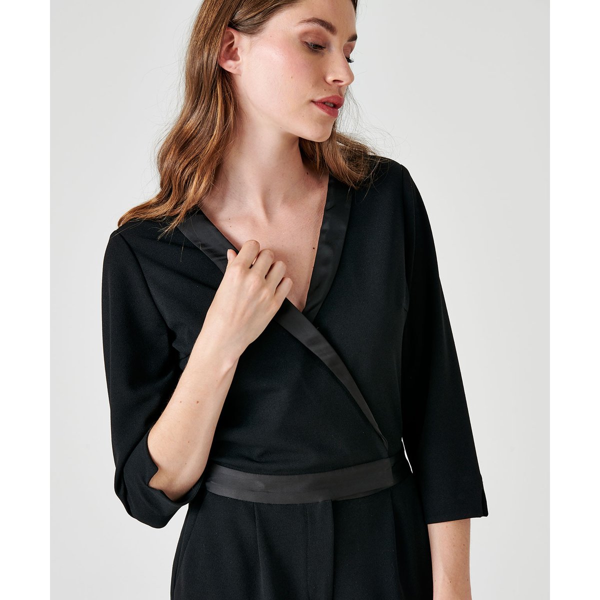 Combinaison pantalon détails satinés noir, DAMART