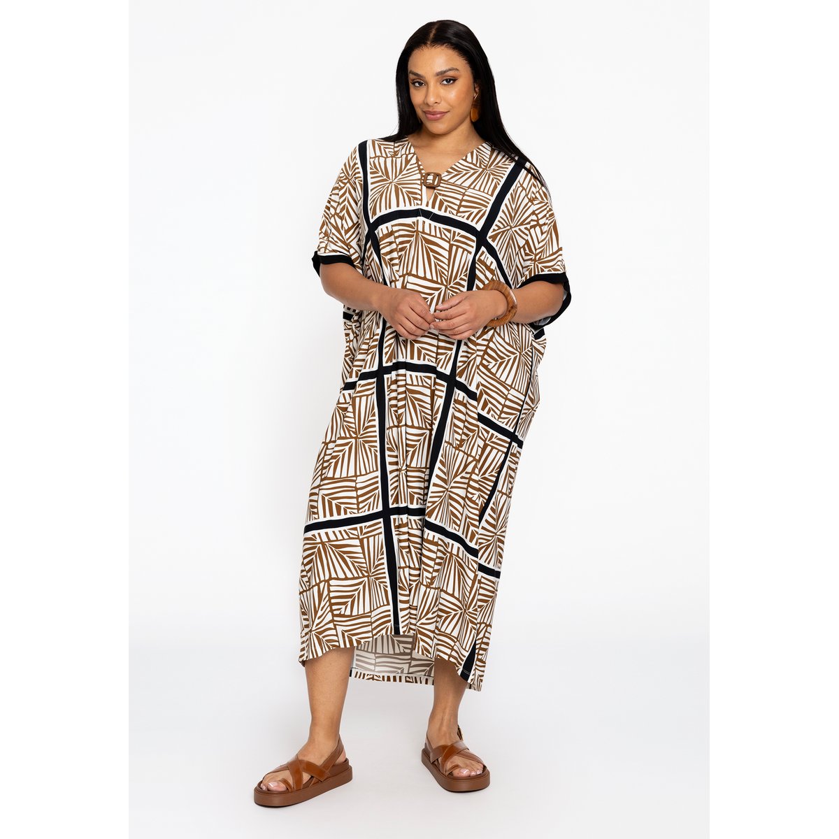 Caftan imprimée écru, YOEK