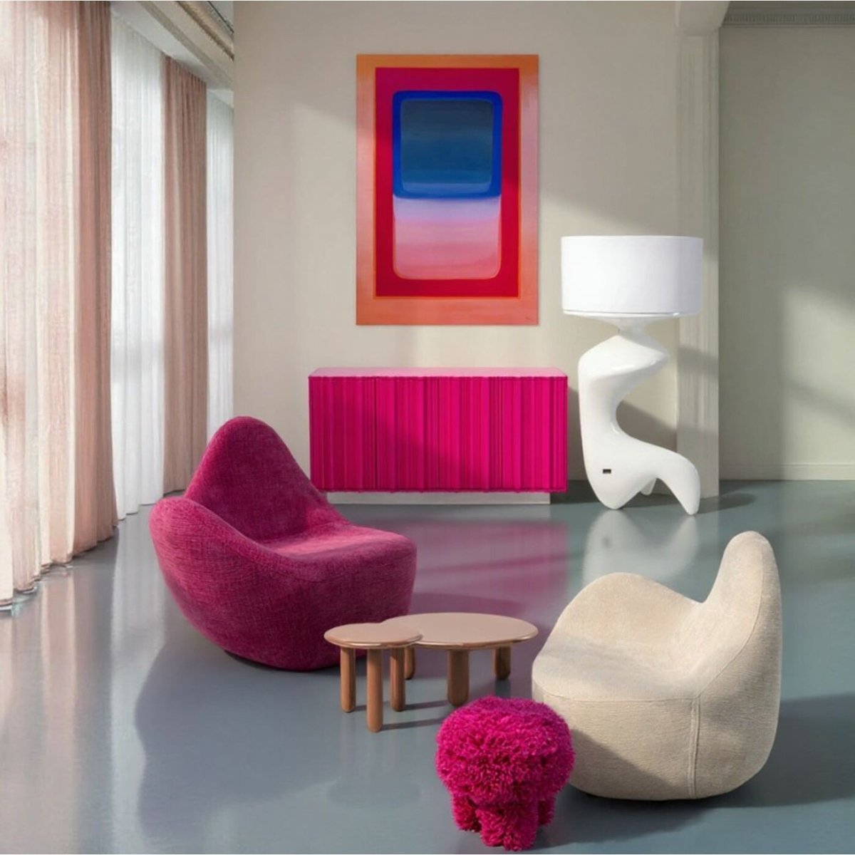 Fauteuil, GLOW WAVE violet, KARE DESIGN