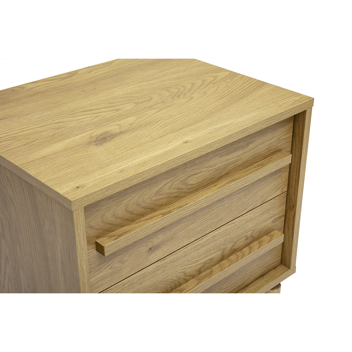 Table de chevet finition bois chêne 2 tiroirs YSEULT chêne clair, MILIBOO