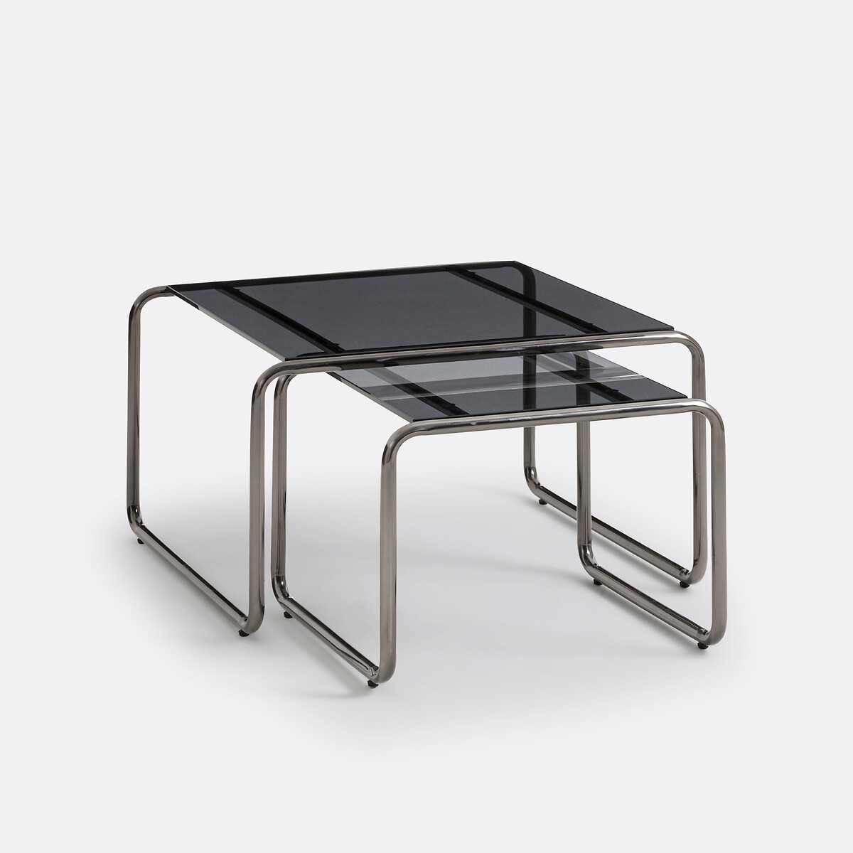 Lot de 2 tables basses en verre trempé, Neso noir, LA REDOUTE INTERIEURS