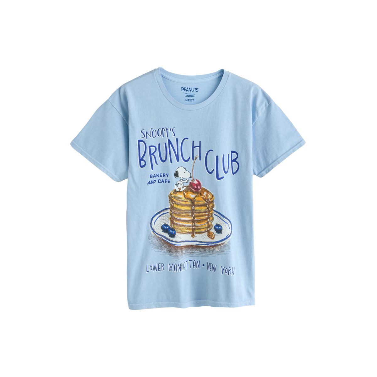 T-shirt col rond à manches courtes snoopy bleu, NEXT
