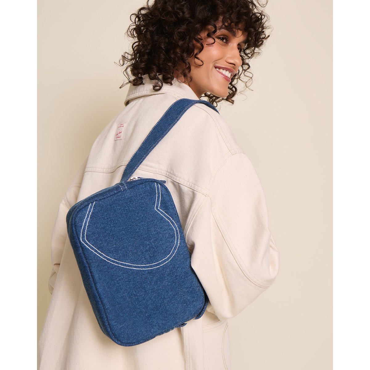 Sac crossbody Coeur en denim, CŒUR DENIM bleu - bleu - denim indigo, EMOI EMOI