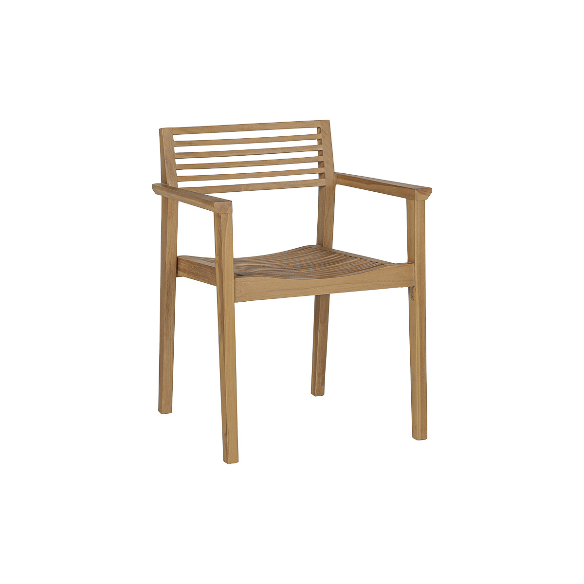 Chaises de jardin empilables en bois teck massif (lot de 2) KAYU couleur unique, MILIBOO