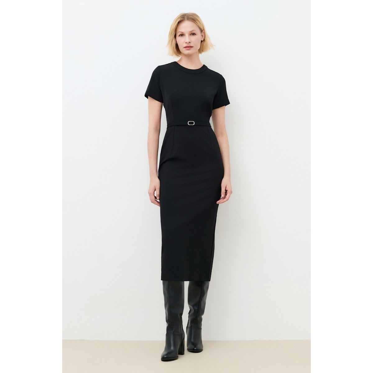 Robe longue près du corps RBIJOU noir, CAROLL