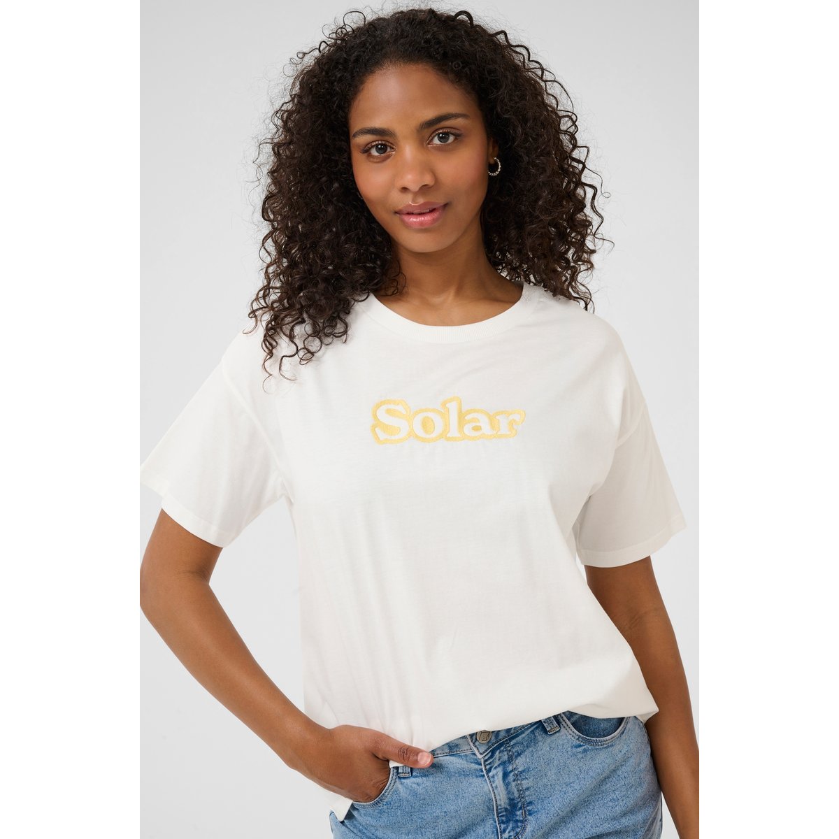 T-shirt blanc chalk, KAFFE