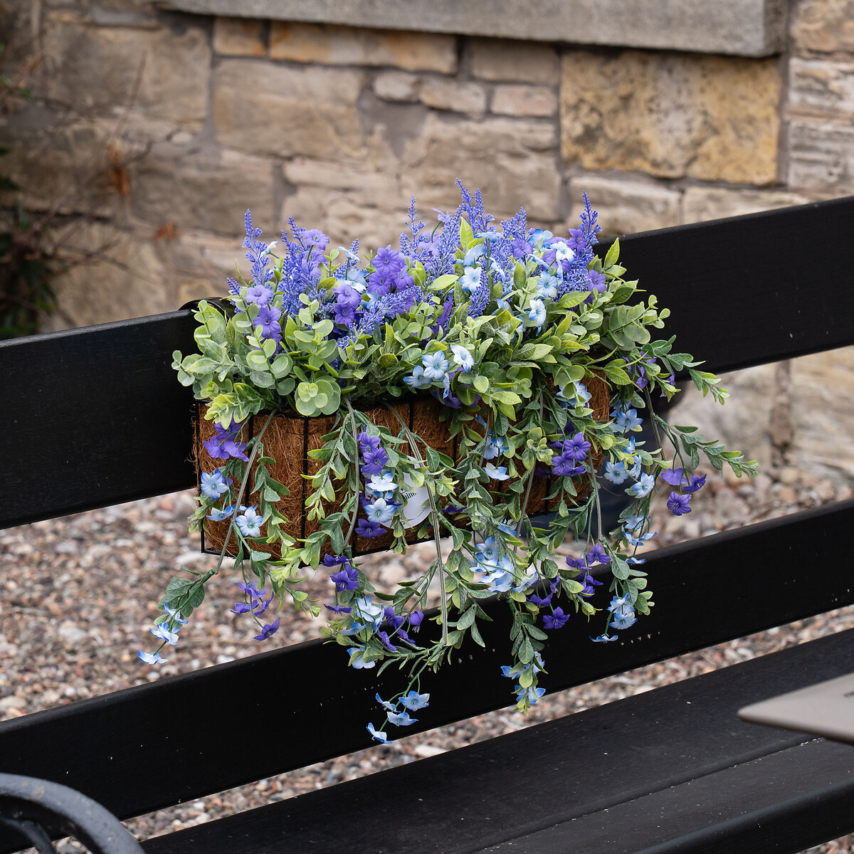 Mixed Trailing Outdoor Window Trough Planter blue, SO'HOME