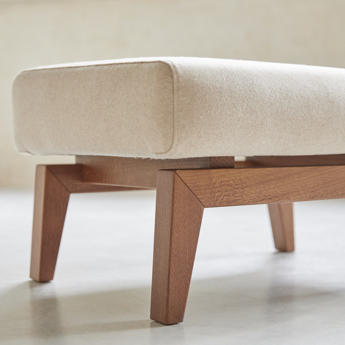 Repose-pied en Tissu, BJORN beige, TIKAMOON