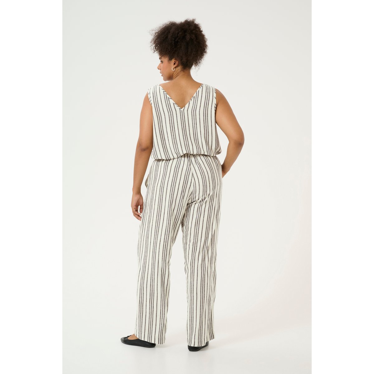 Pantalon de costume gris moonstruck/noir rayé, KAFFE CURVE