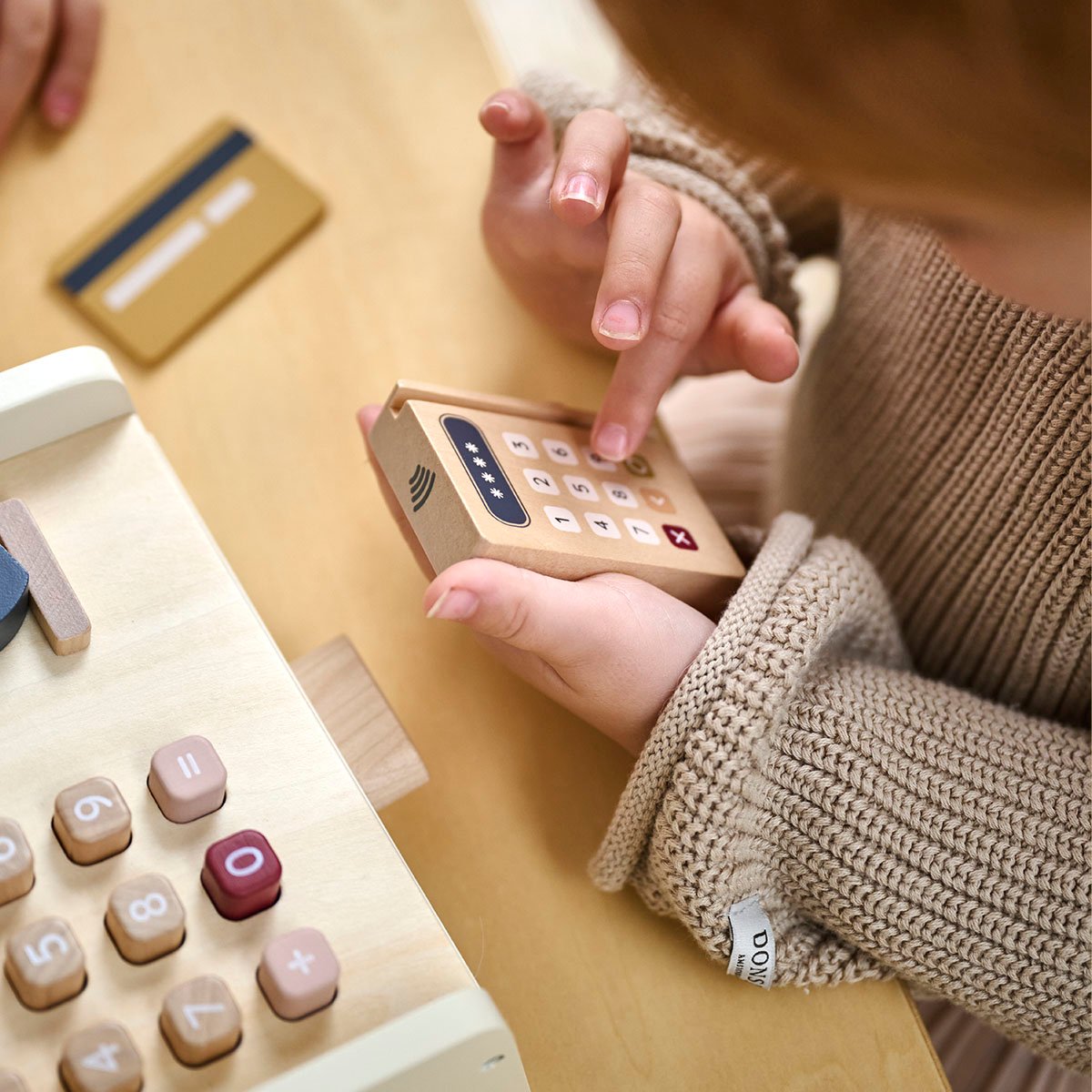 Caisse enregistreuse 31 éléments NOYER beige, PETITE AMELIE