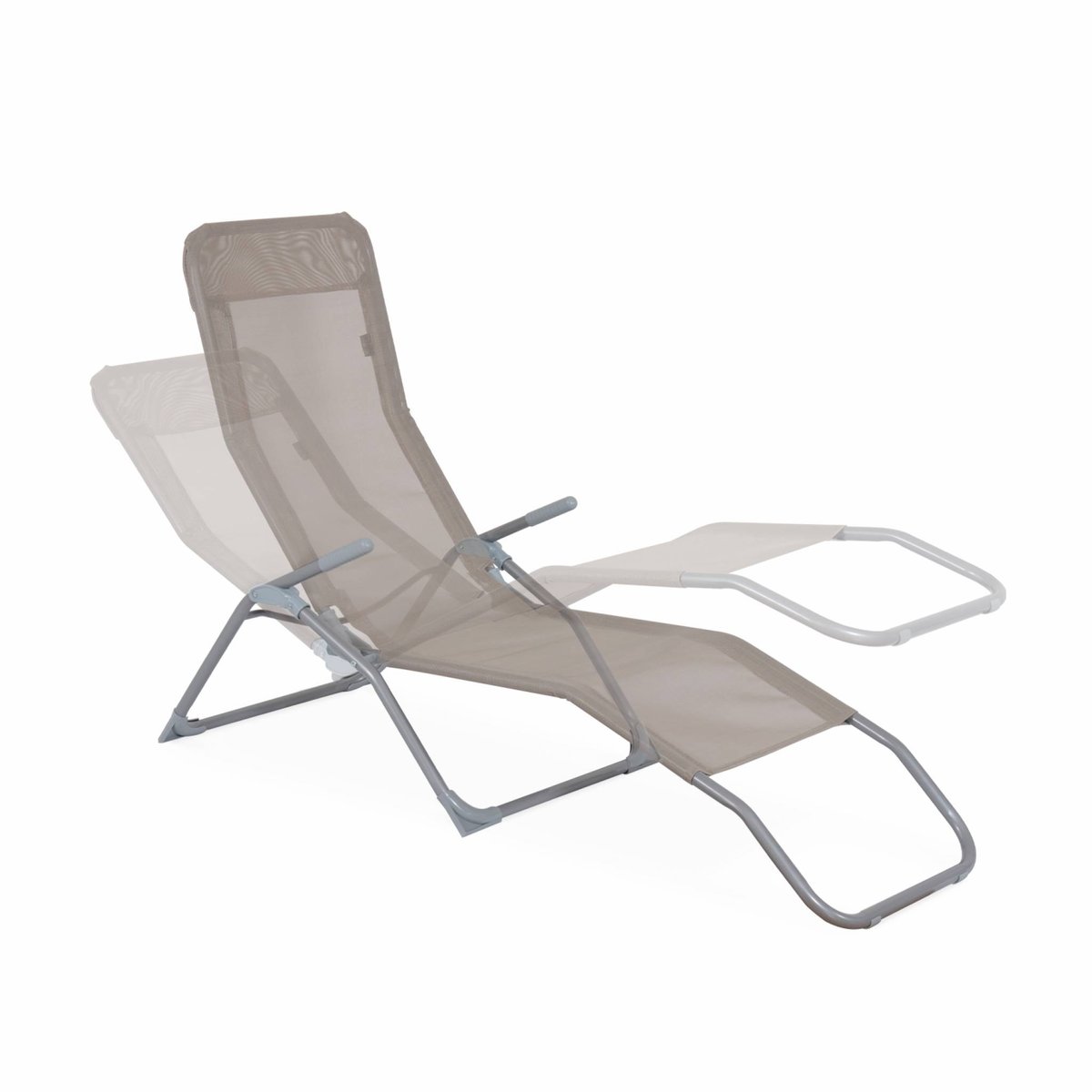 Bain de soleil acier pliant 2 positions (lot de 4) LEVITO taupe, SWEEEK