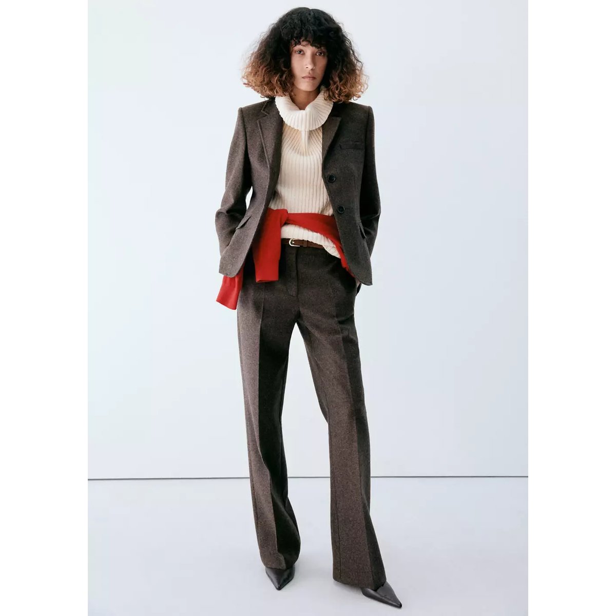 Veste laine slim-fit marron, MANGO