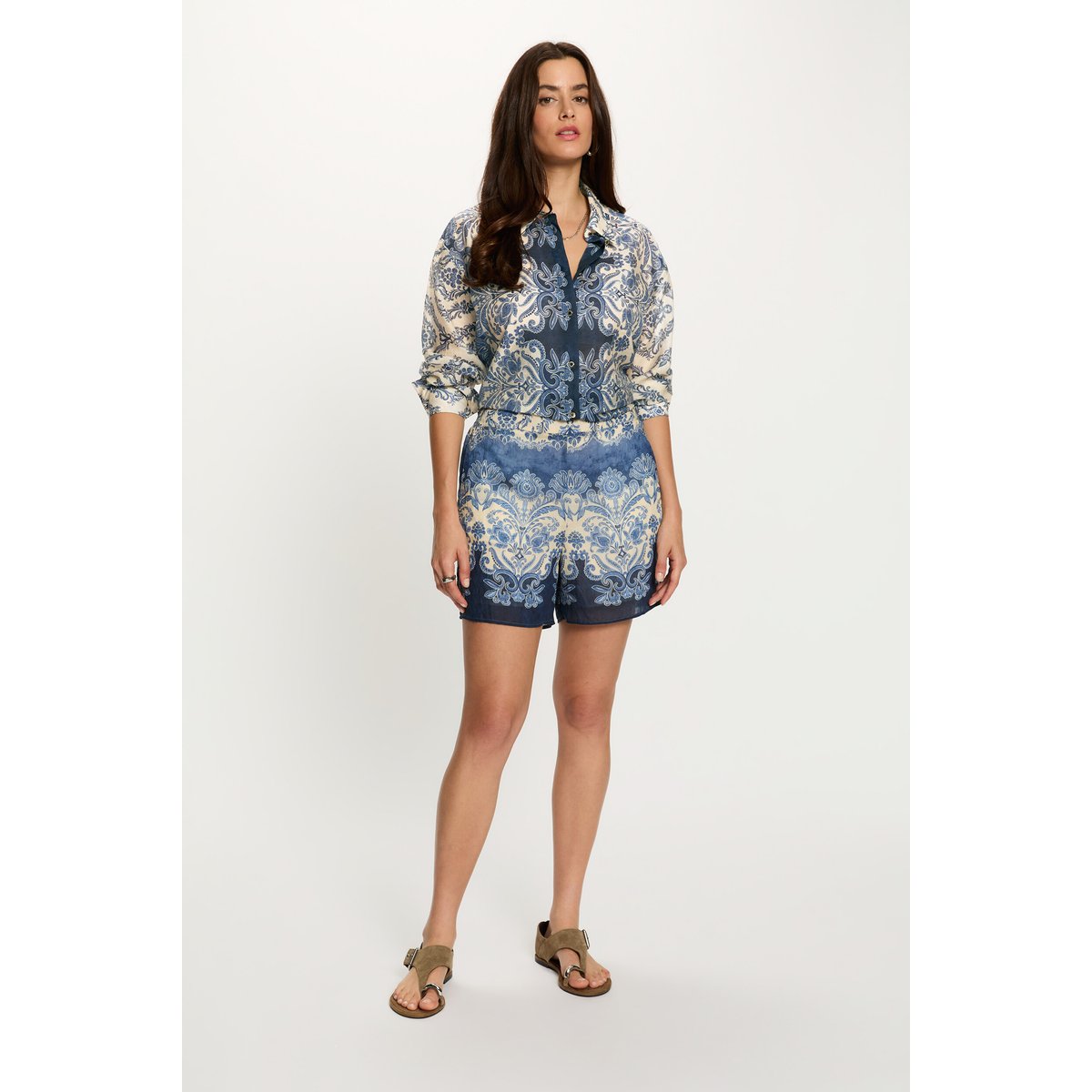 Short fluide imprimé multicolore, MORGAN