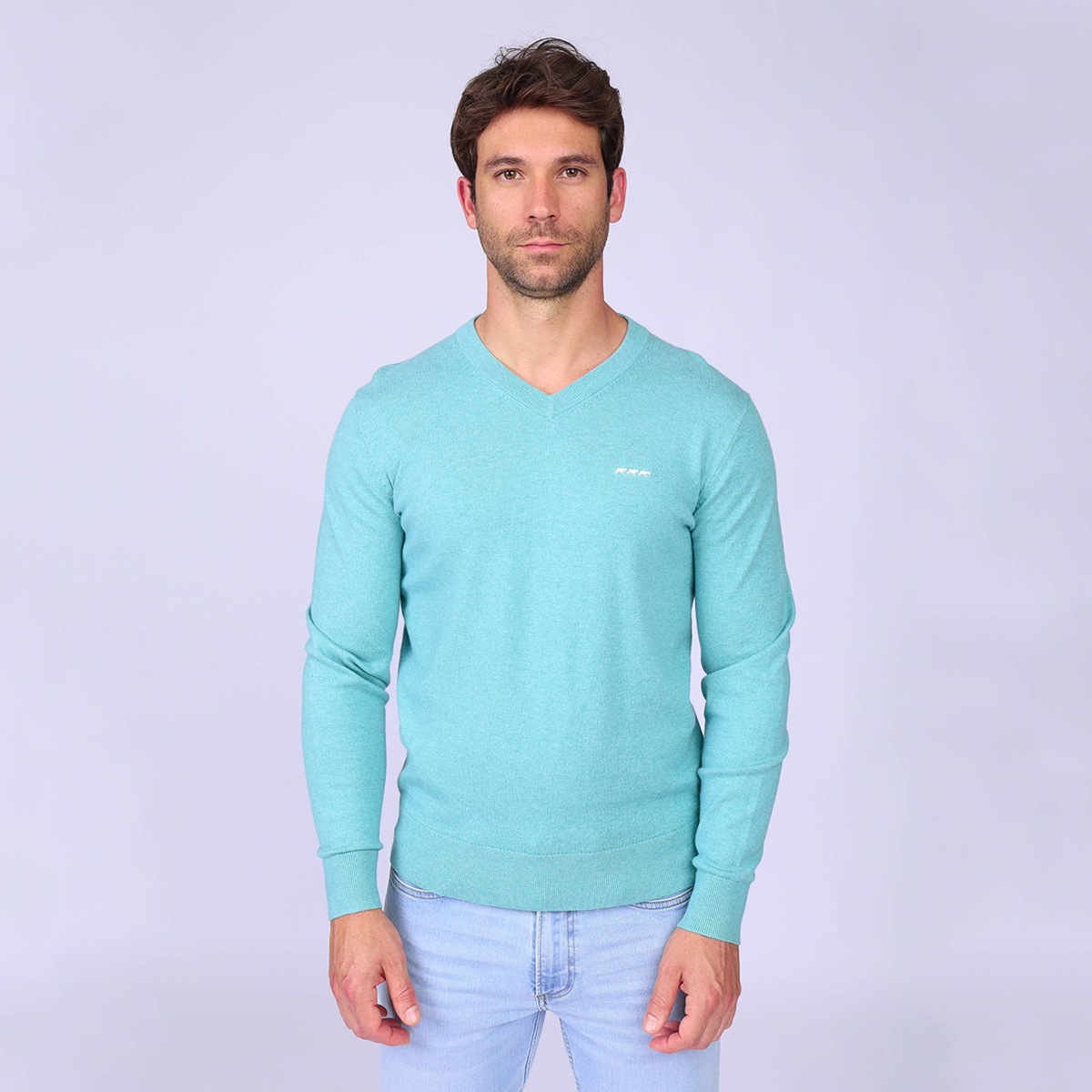 Pull Émilio bleu turquoise, MISE AU GREEN