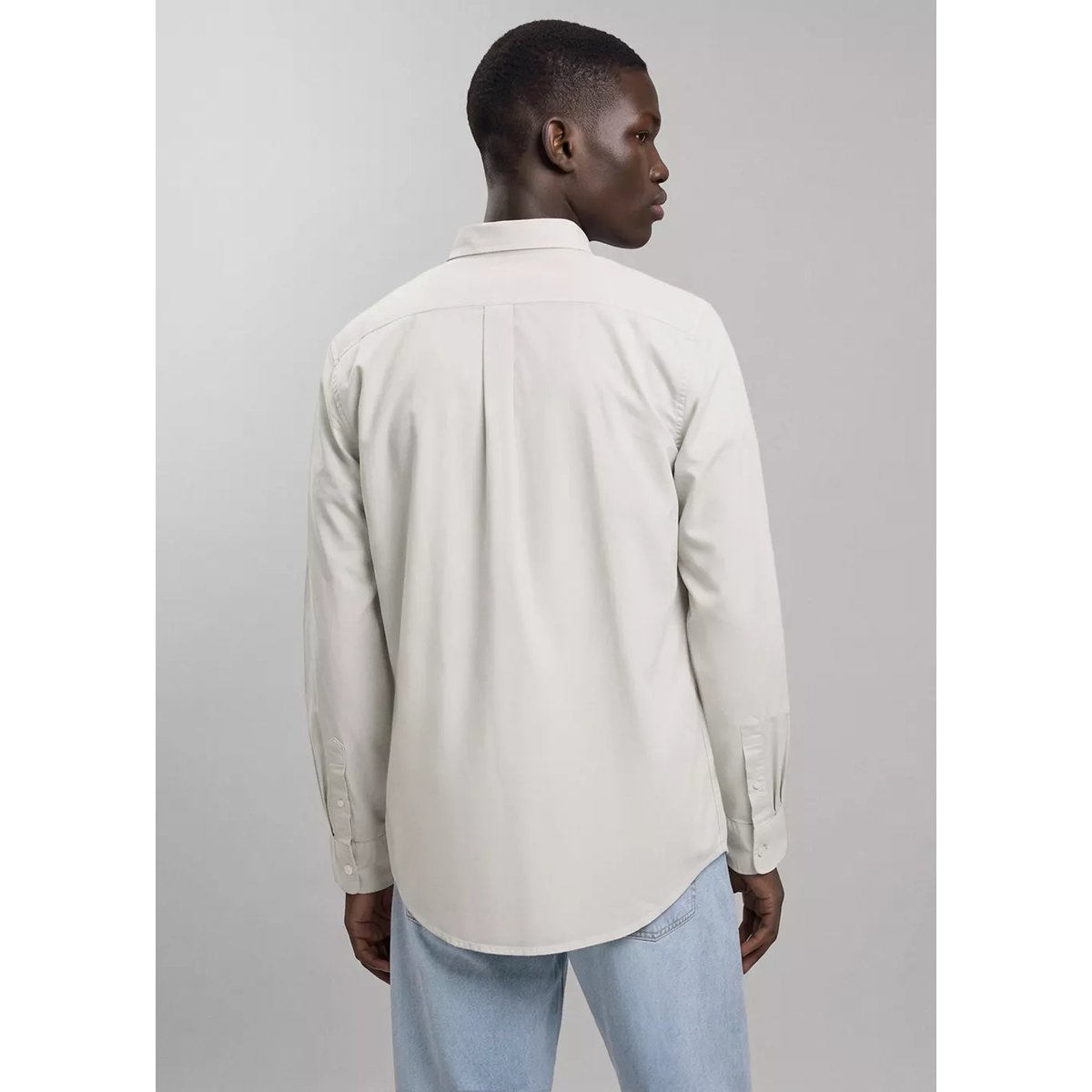 Chemise coton à poche gris clair/pastel, MANGO TEEN