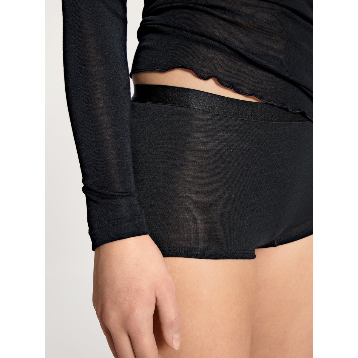 T-shirt à manches longues manches longues Laine TRUE CONFIDENCE noir, CALIDA