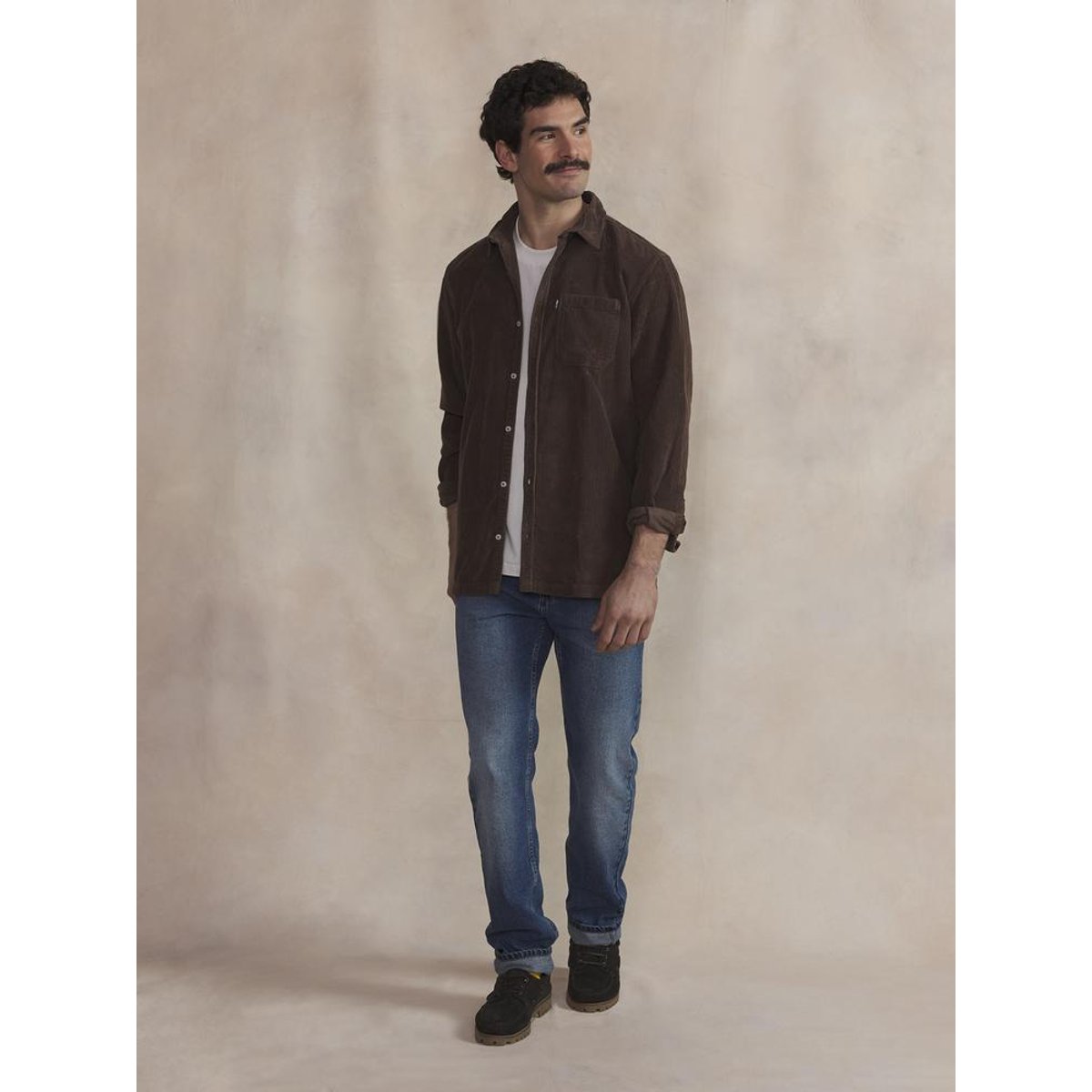 Chemise manches longues MAEROCHE brun, TBS
