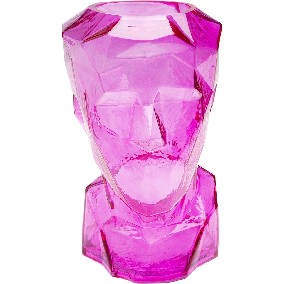 Vase visage en verre, PRISMA rose, KARE DESIGN