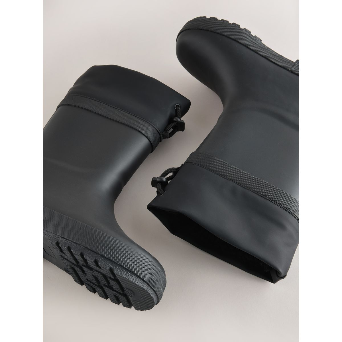 Bottes en caoutchouc à revers réglable noir, NEXT