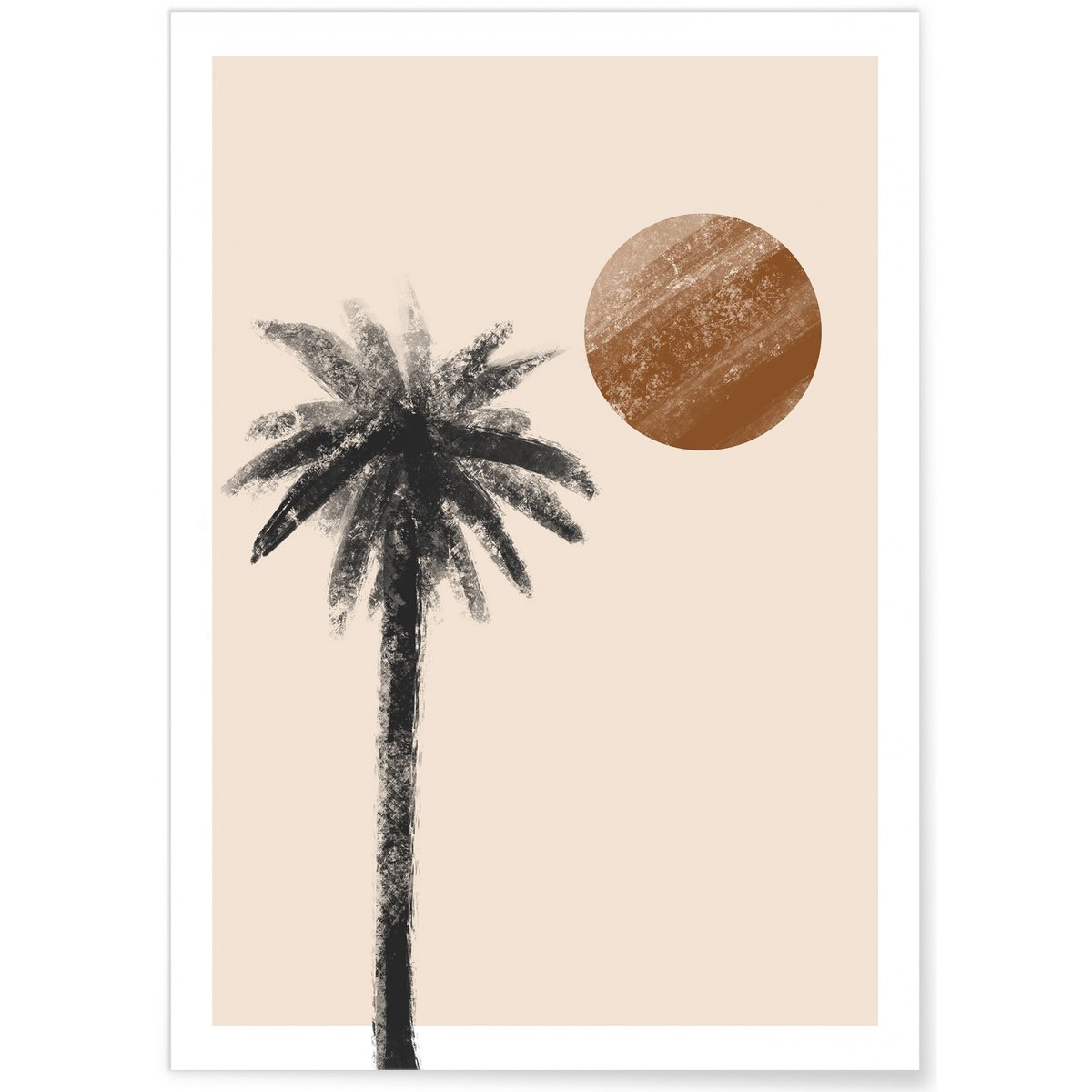 Affiche Abstract Palmier 1 blanc, L'AFFICHERIE