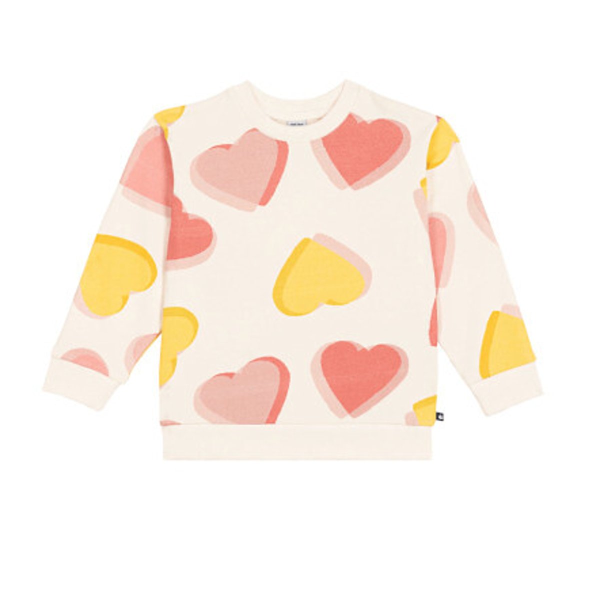 Sweat en coton, imprimé coeurs imprimé coeur, PETIT BATEAU