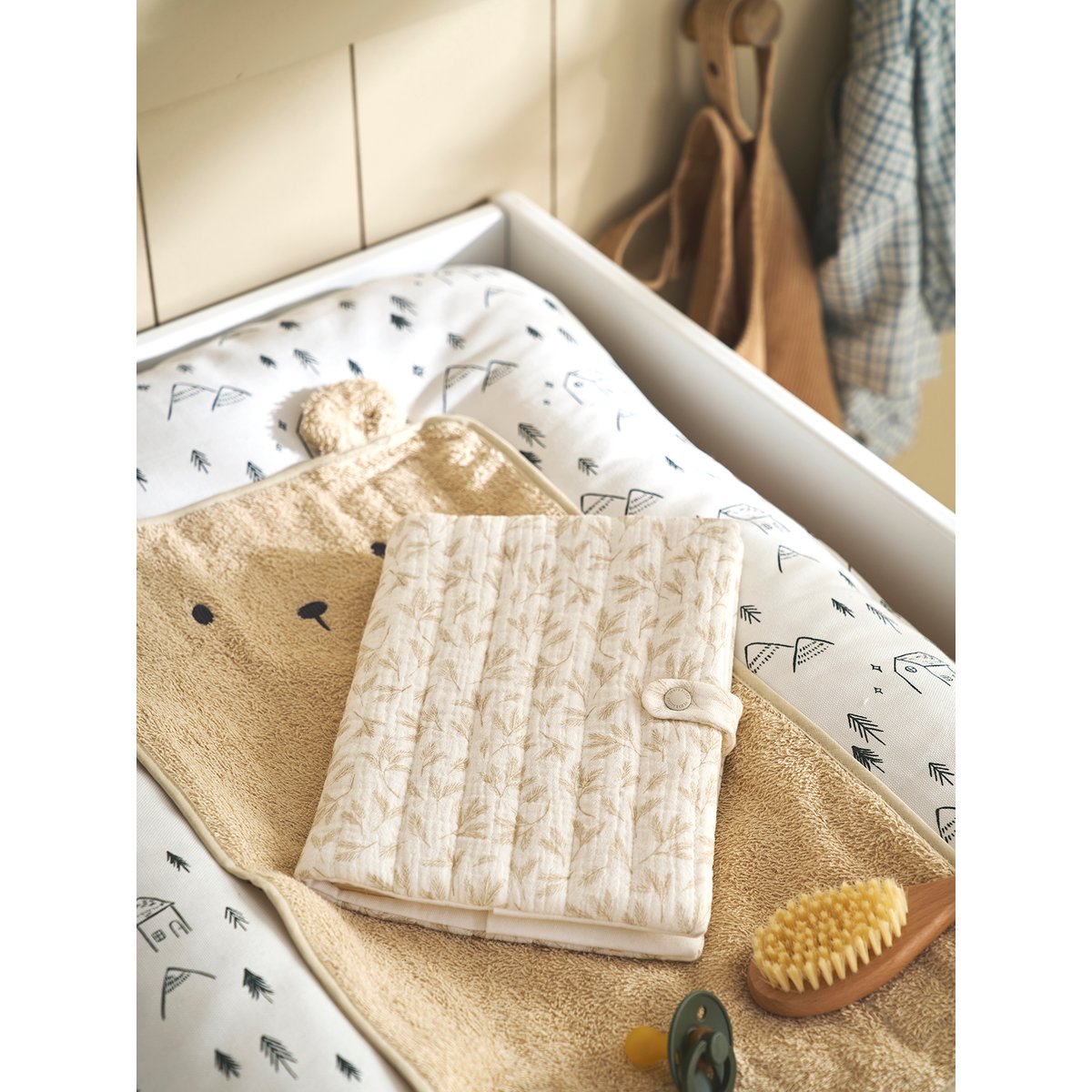 Protège carnet de santé en gaze de coton hygge, VERTBAUDET