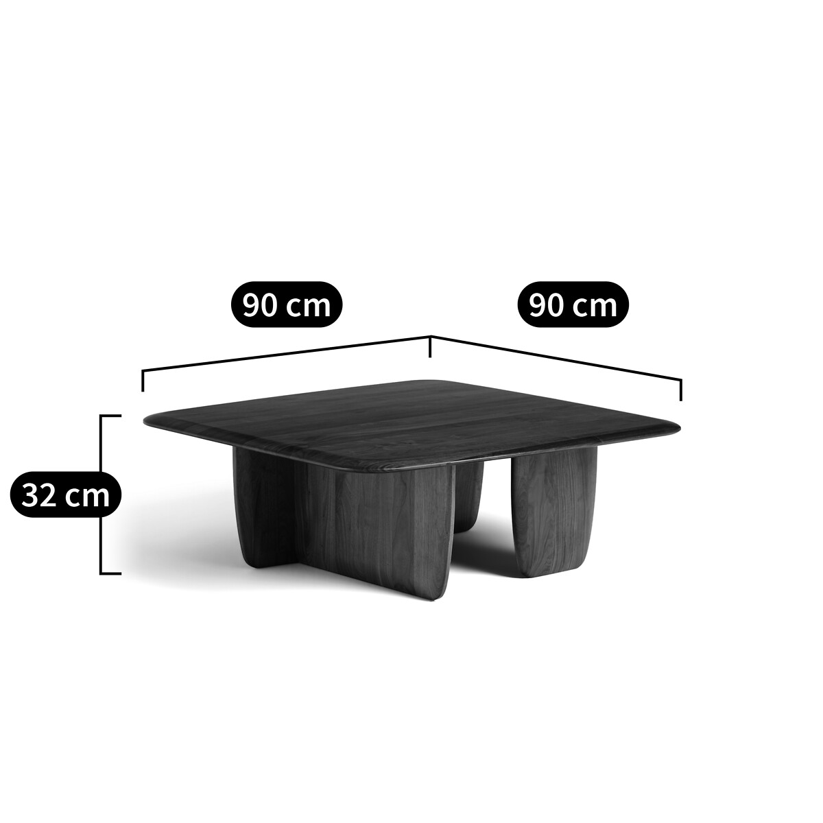 Table basse en noyer massif, grand modèle, Iloss noyer, AM.PM