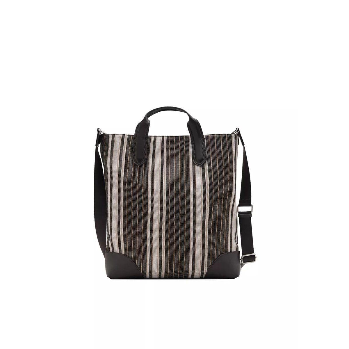 Sac cabas à rayures marron, MANGO MAN