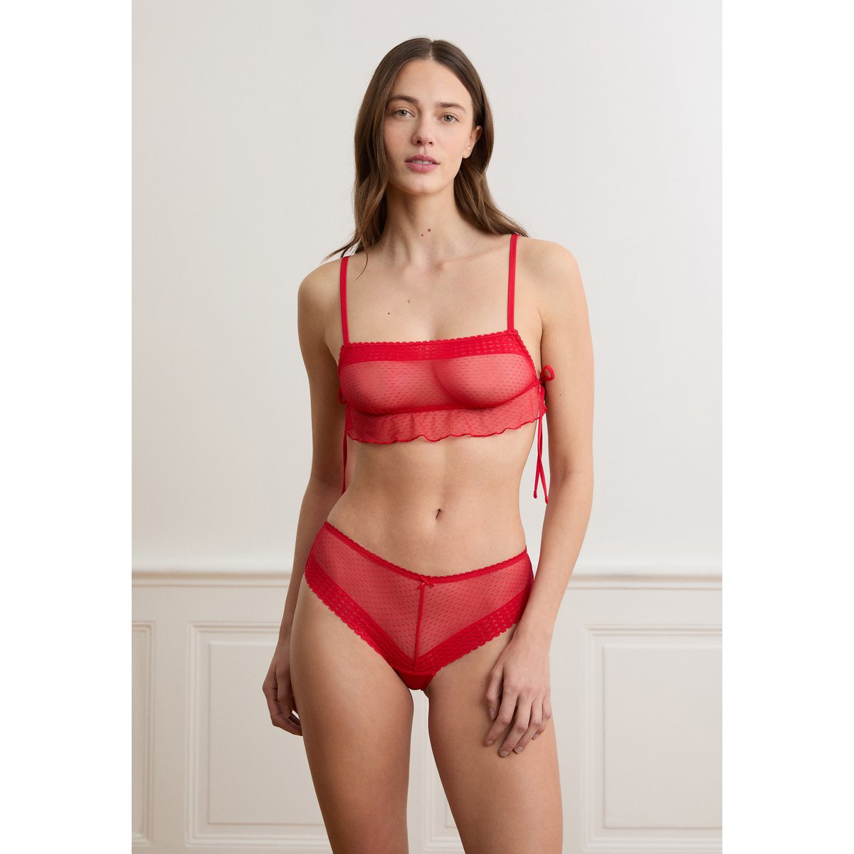 Brassière en dentelle CANDIDE rouge, ETAM