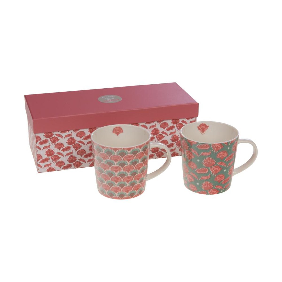 Coffret de 2 mugs Tilly blanc, AMADEUS