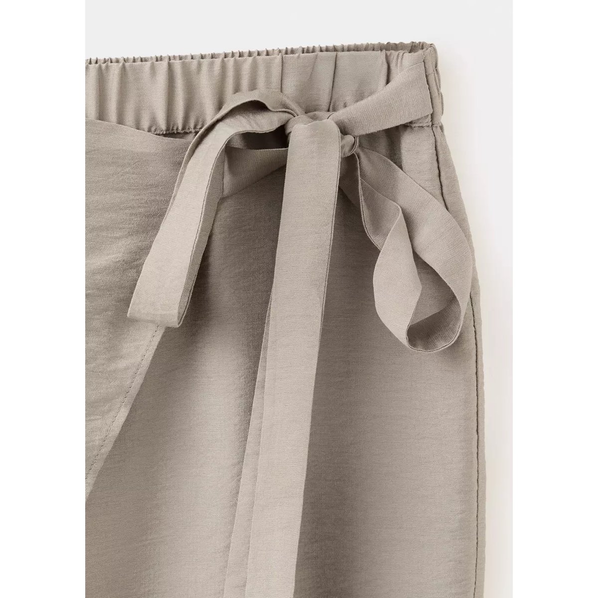Pantalon wide leg paréo marron moyen, MANGO TEEN