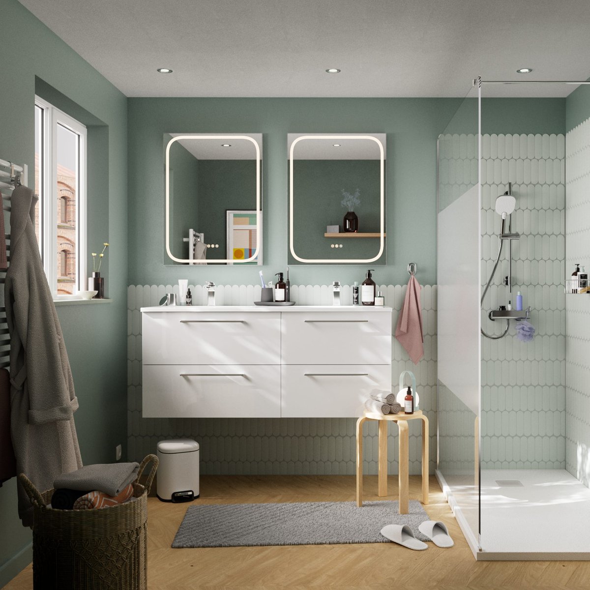 Miroir LED, REMIX gris, SENSEA