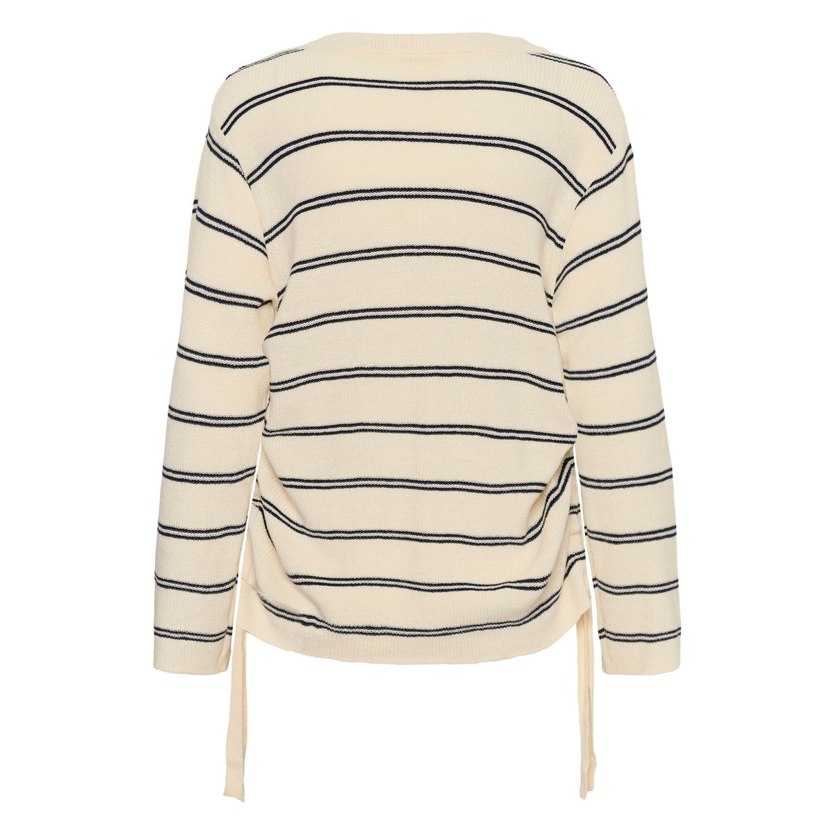 Pullover tricoté blanc turtledove w navy stripe, SOAKED IN LUXURY