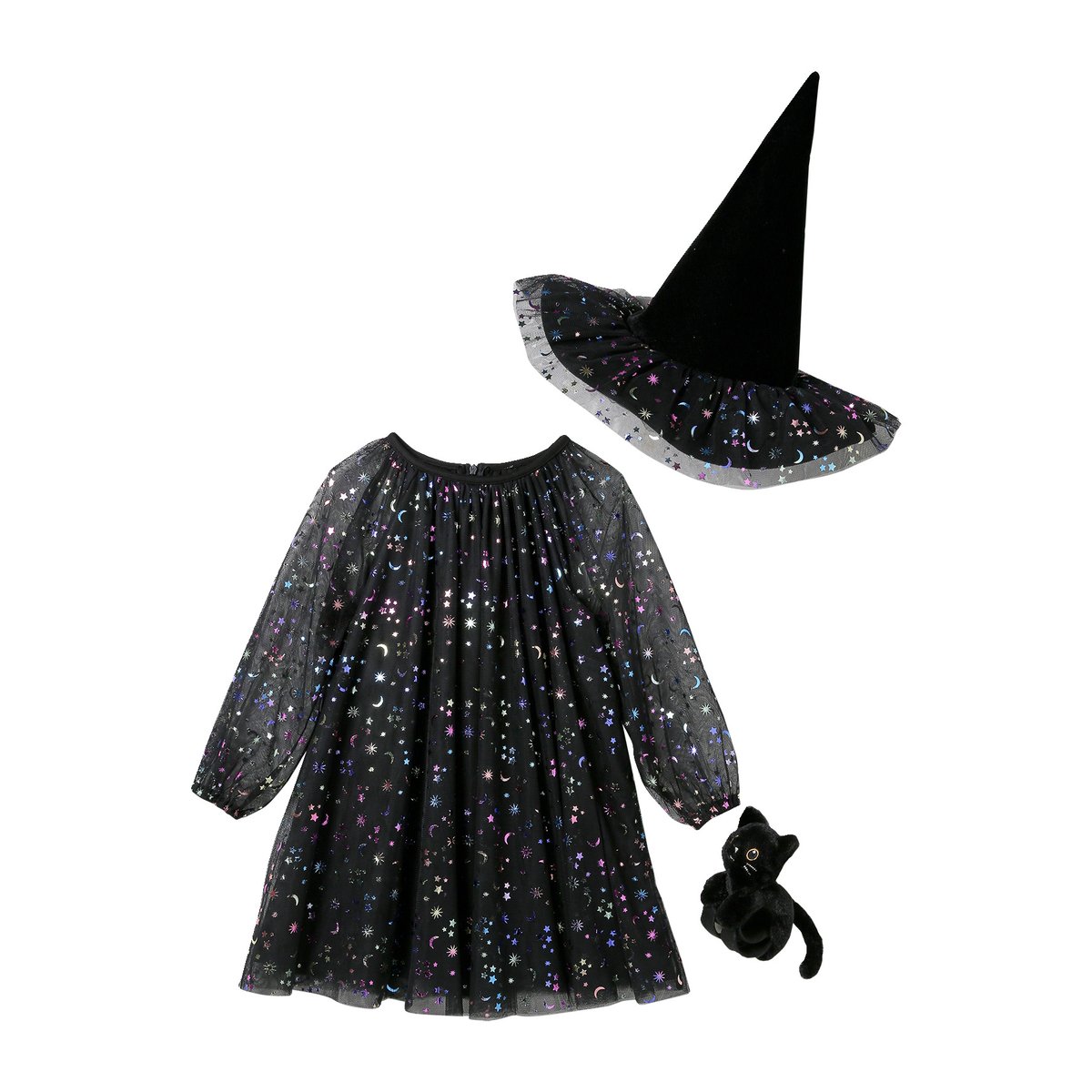 Déguisement de sorcière Halloween noir, VERTBAUDET