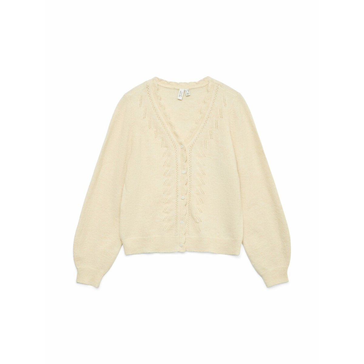 Cardigan scollo a V ecru , VERO MODA