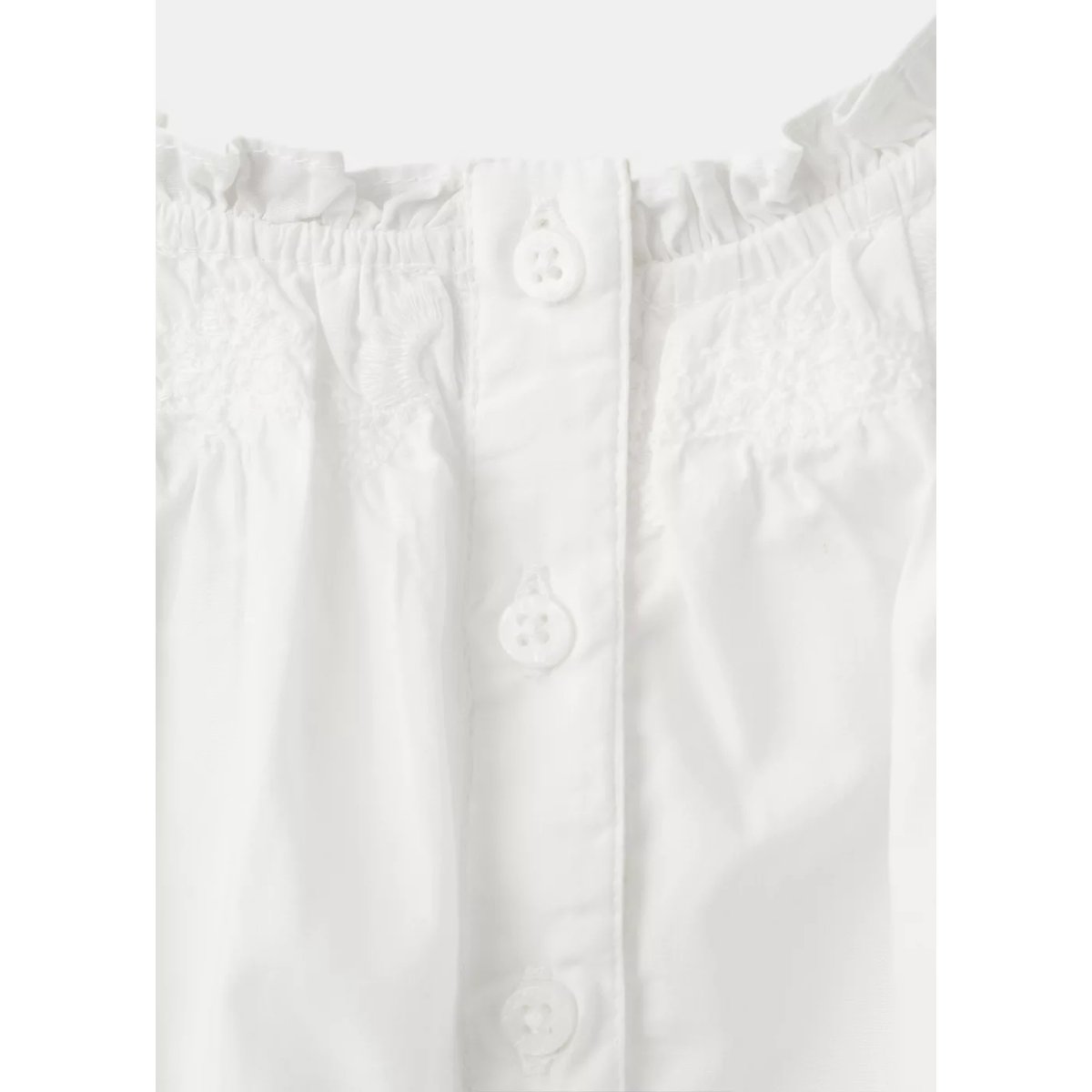 Blouse en coton à bas bouffant blanc, MANGO BABY