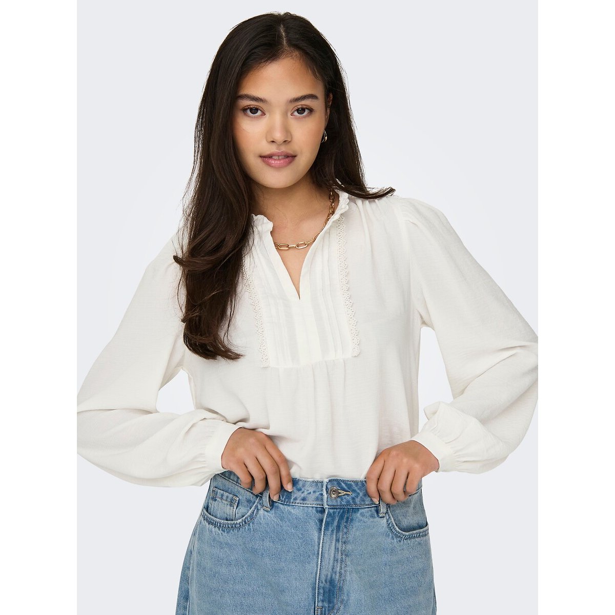 Blouse met lange mouwen wit, JDY